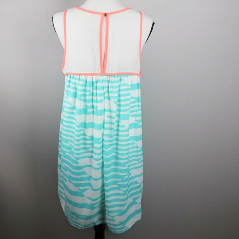 Everly Turquoise and Orange Swing Dress Size Large - Picture 5 of 7